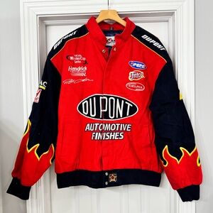 CHASE AUTHENTIC JEFF GORDON DuPont Flames NASCAR Racing Bomber Jacket size 2XL